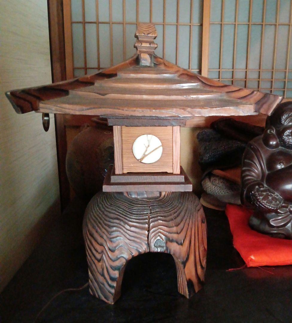 4:昭和　レトロ 焼杉 行灯　灯籠　木製