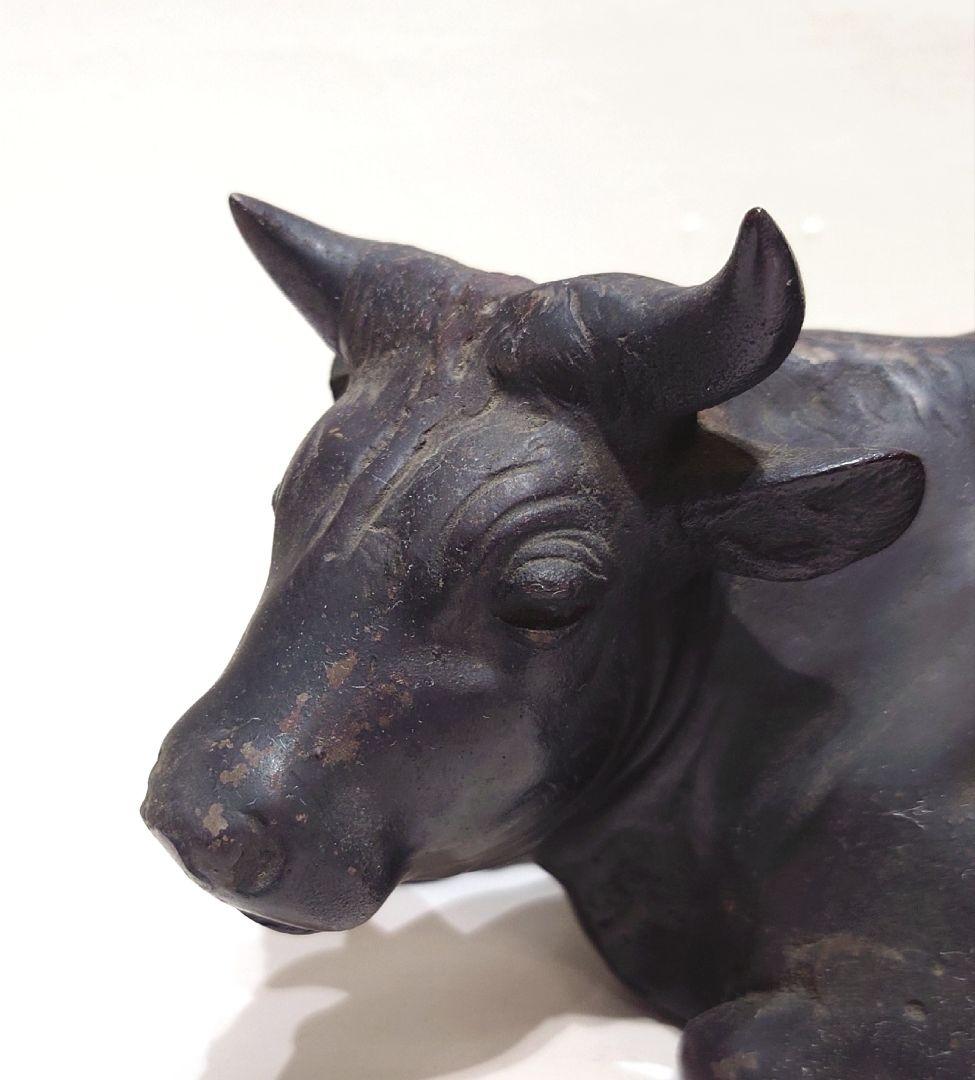 【晃一】 牛乗り童子 子供 ブロンズ像 銅像 金属工芸 置物 動物 人 オブジェ