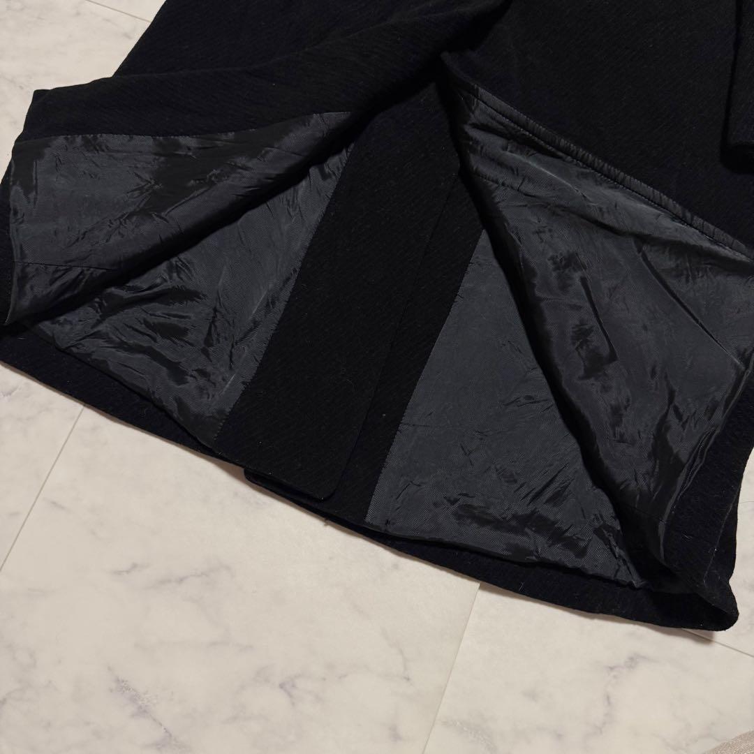 マックスマーラ ロングコート マキシ丈 比翼ボタン ウール ブラック 42