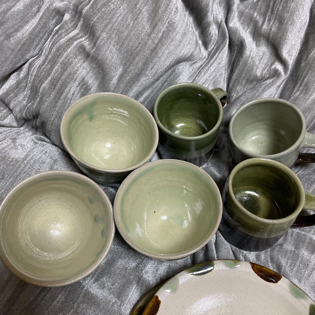 やちむん　皿　コーヒーカップ　フリーカップ　９点セット　瀬底島