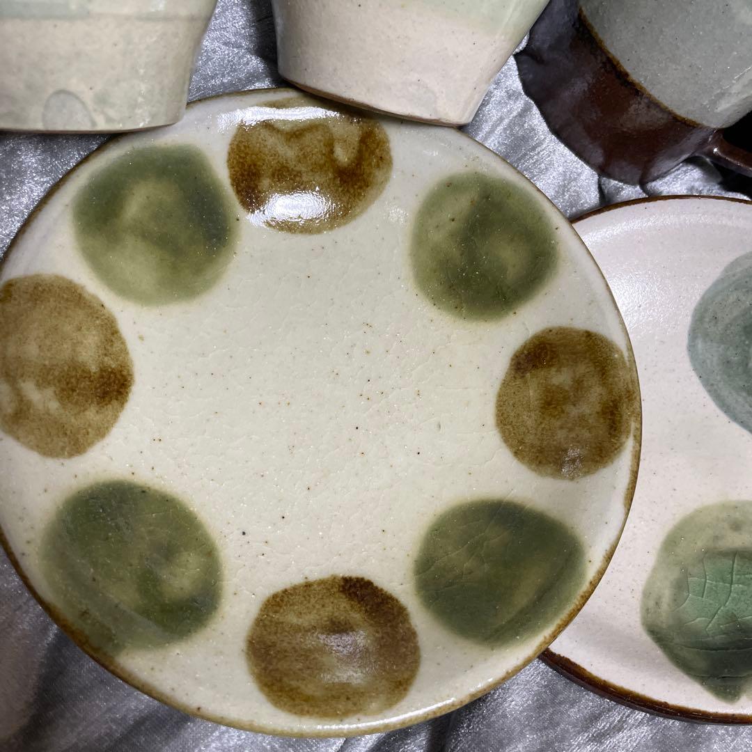 やちむん　皿　コーヒーカップ　フリーカップ　９点セット　瀬底島