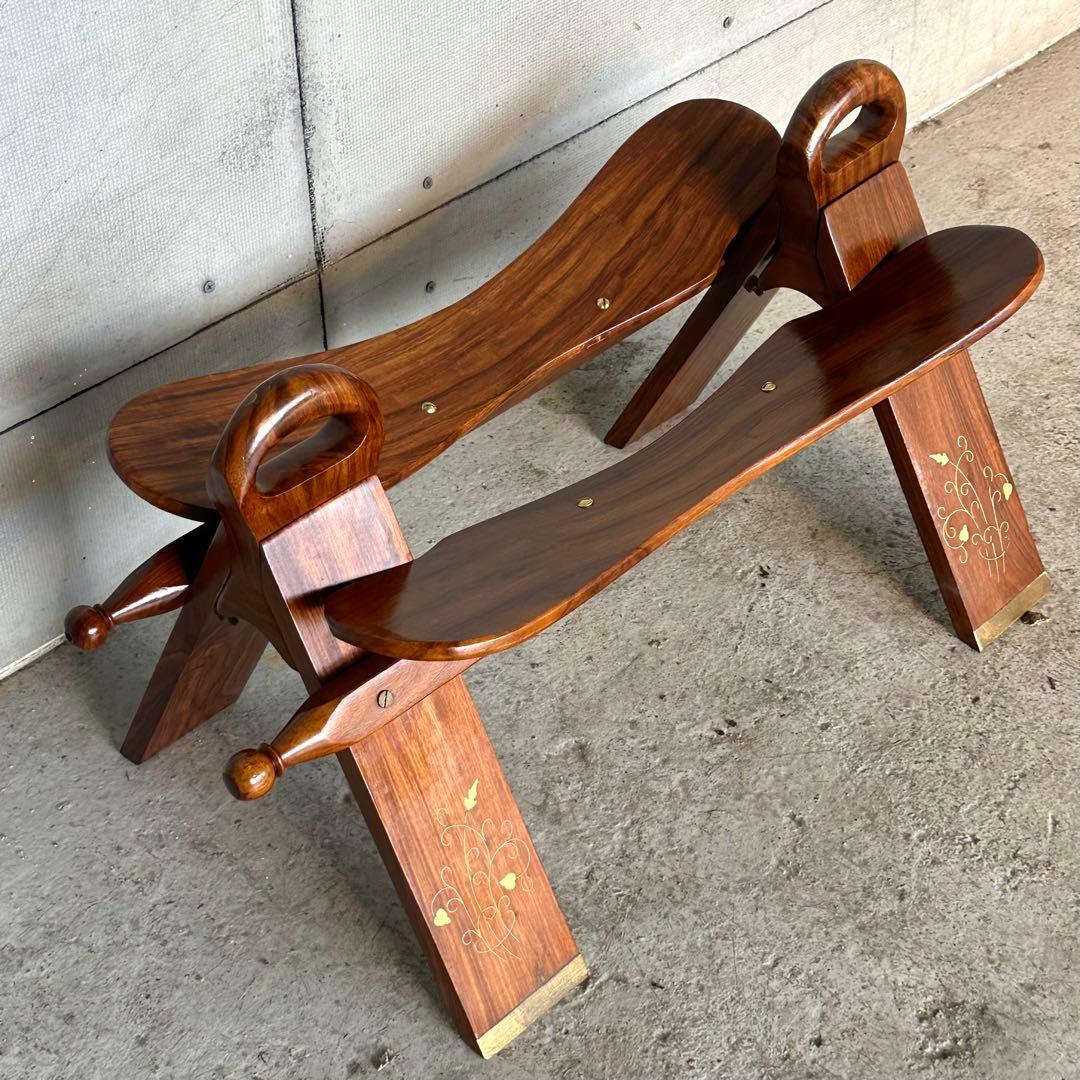 ✿美品✿ キャメルチェア　ラクダスツール ロビー エントランス 玄関 象嵌 金彩