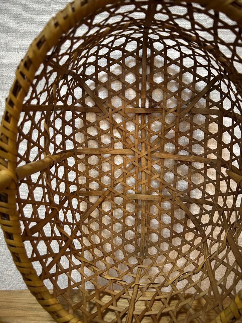 りんごかご　根曲竹　国産　竹籠　持ち手