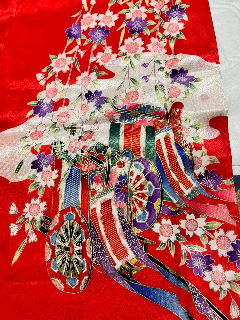 七五三 3歳 子供用着物セット 赤