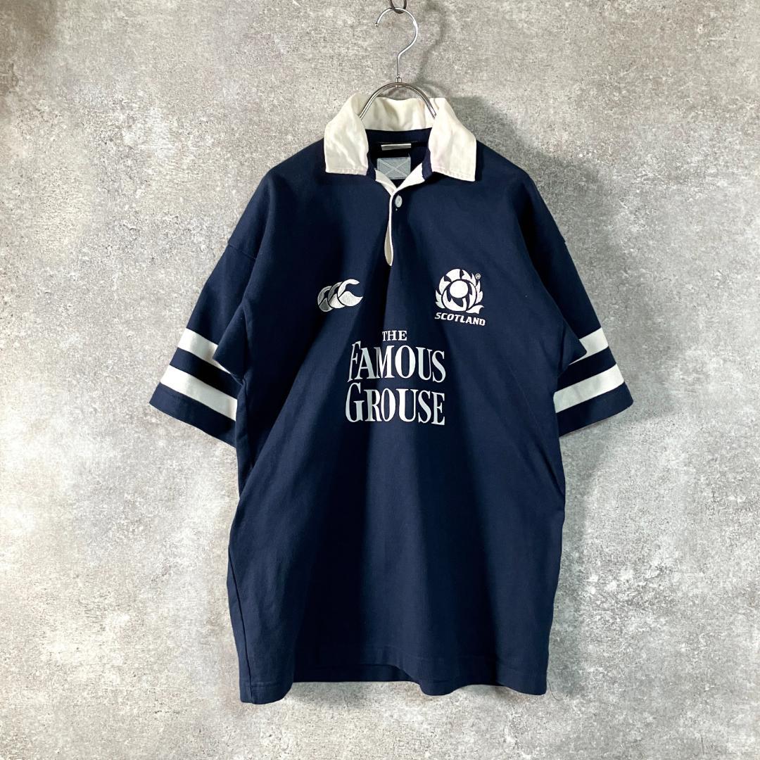 canterbury　02-05 スコットランド代表 ラガーシャツ　ラグビー　紺