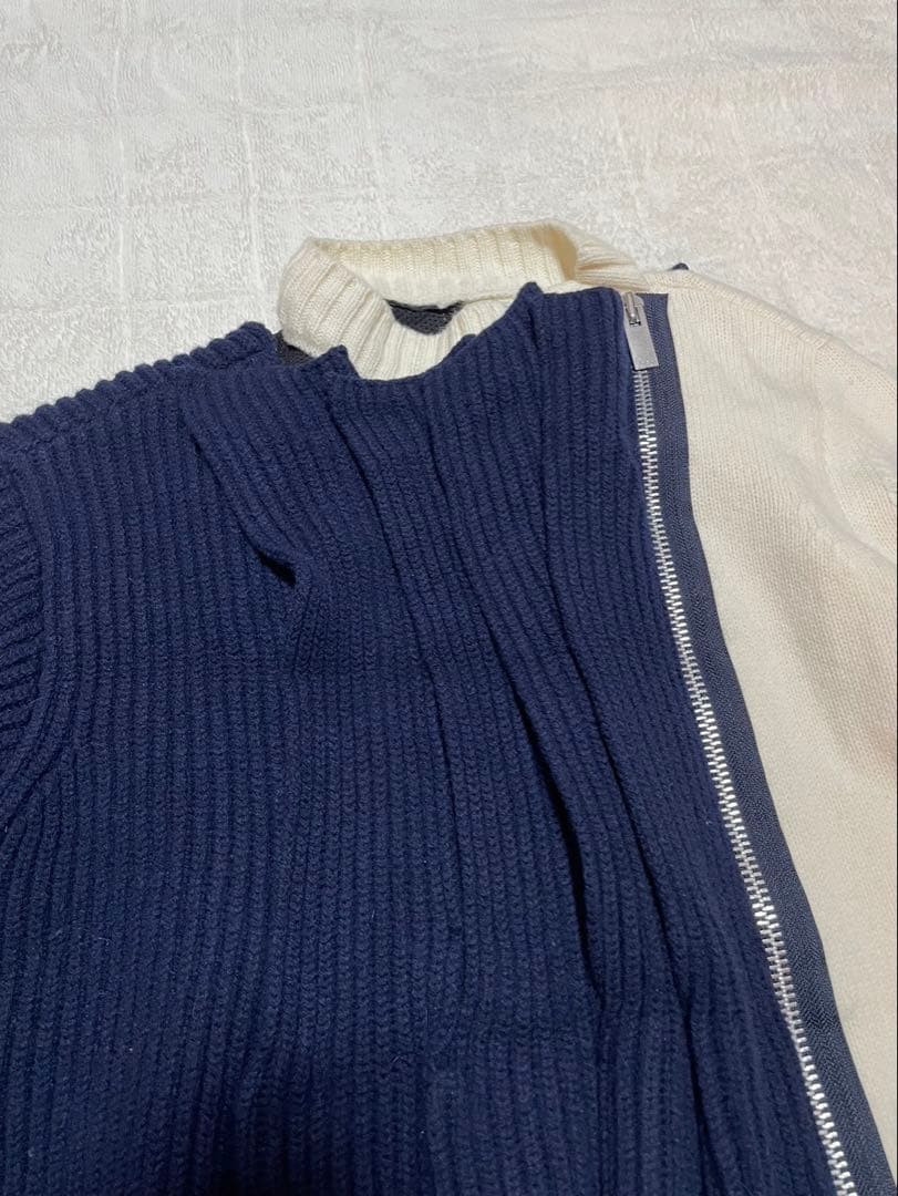 23aw sacai ニット　ブルゾン　バイカラー　サイズ2