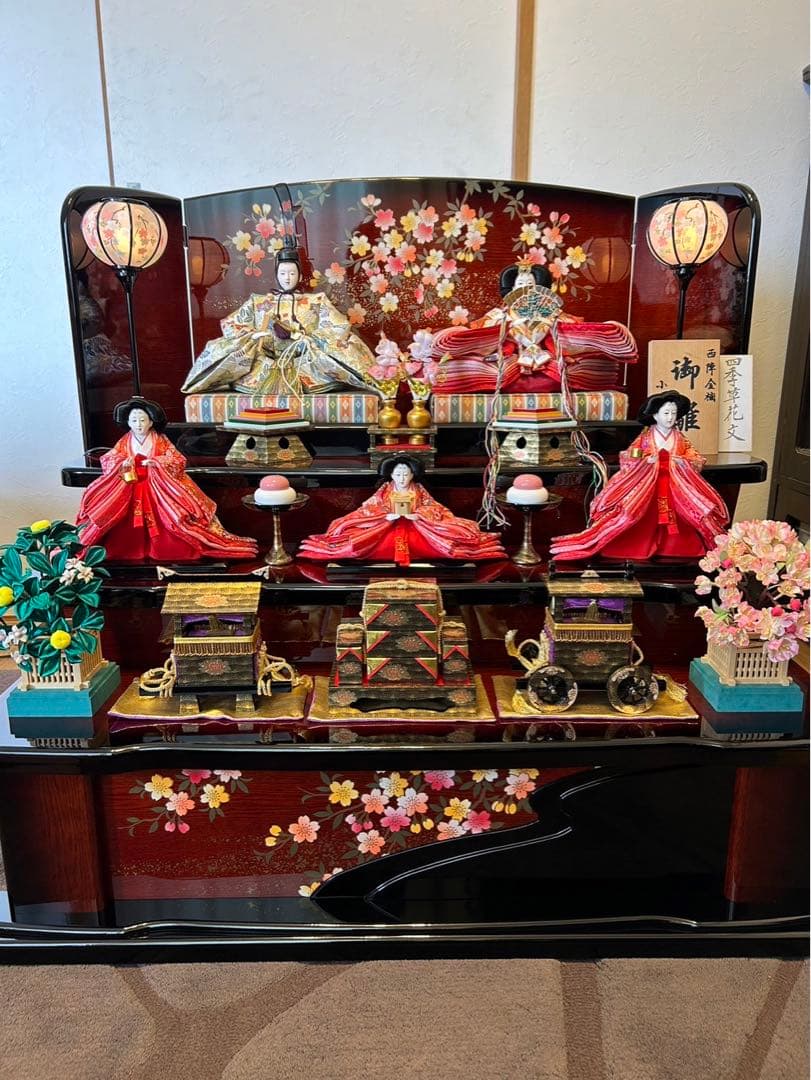 3段雛人形　西陣金襴　小野隆山作　送料込み