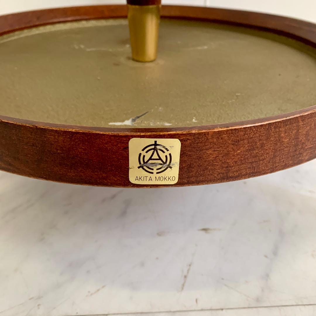 秋田木工 ヴィンテージ 木製 コートハンガー 傘立て付き ポールハンガー レトロ