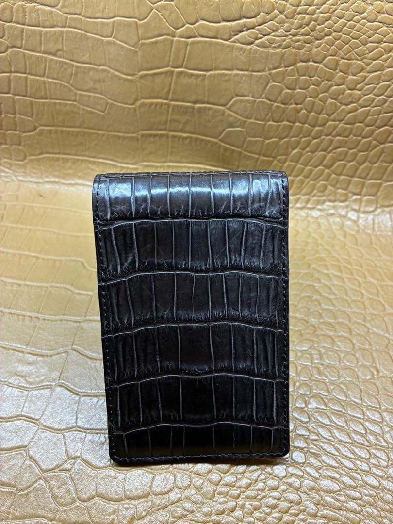 7senseクロコダイル・ポロサス・パスケース＆名刺入れ(カードケース)/チョコ