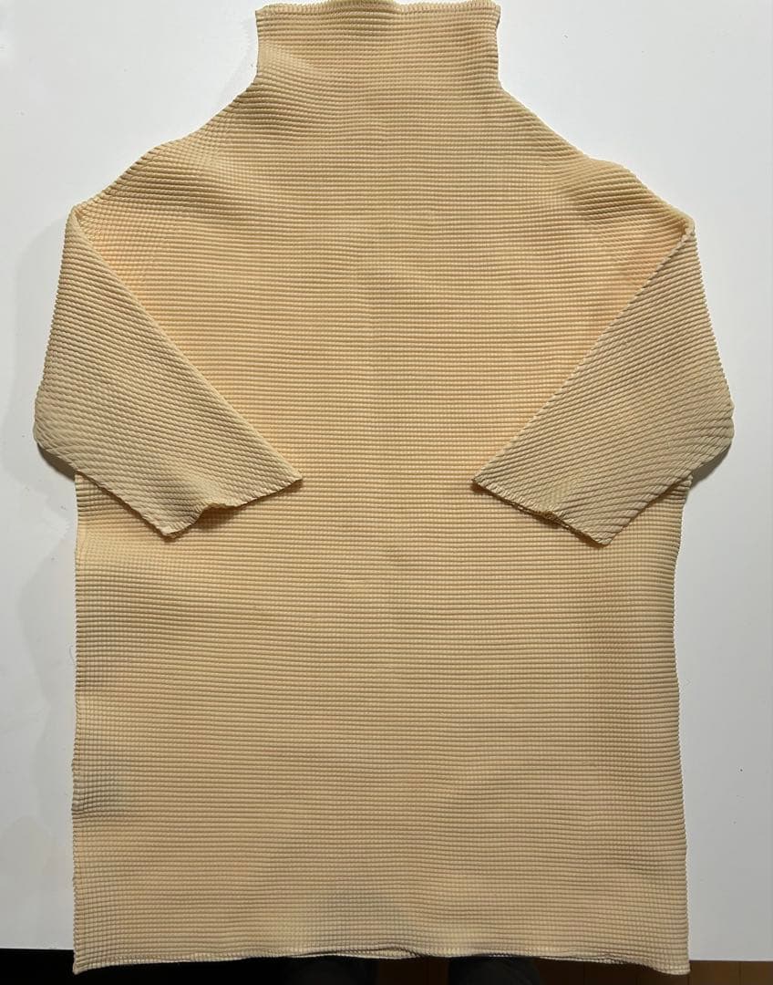 ISSEY MIYAKE PLEATS ベージュ ハイネック 半袖
