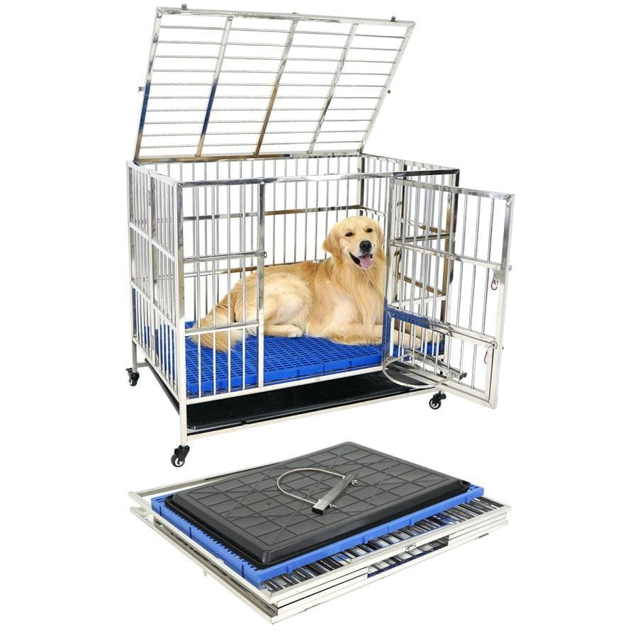 犬用 ステンレス ケージ 折りたたみ 大型犬（幅110×奥行72×高さ92cm）
