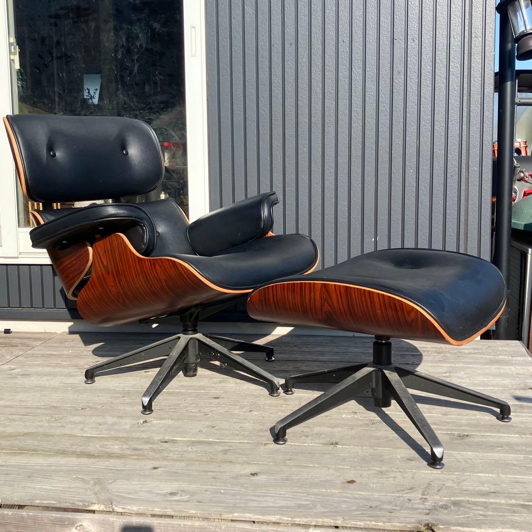 北欧レトロ イームズ リプロダクト ラウンジチェア アームチェア オットマン付き
