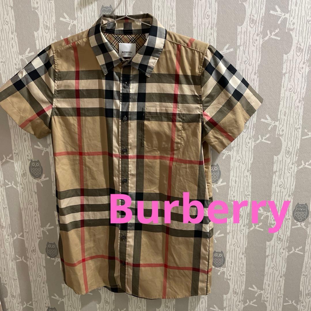 バーバリー　半袖ノバチエックシャツ　ブラウス