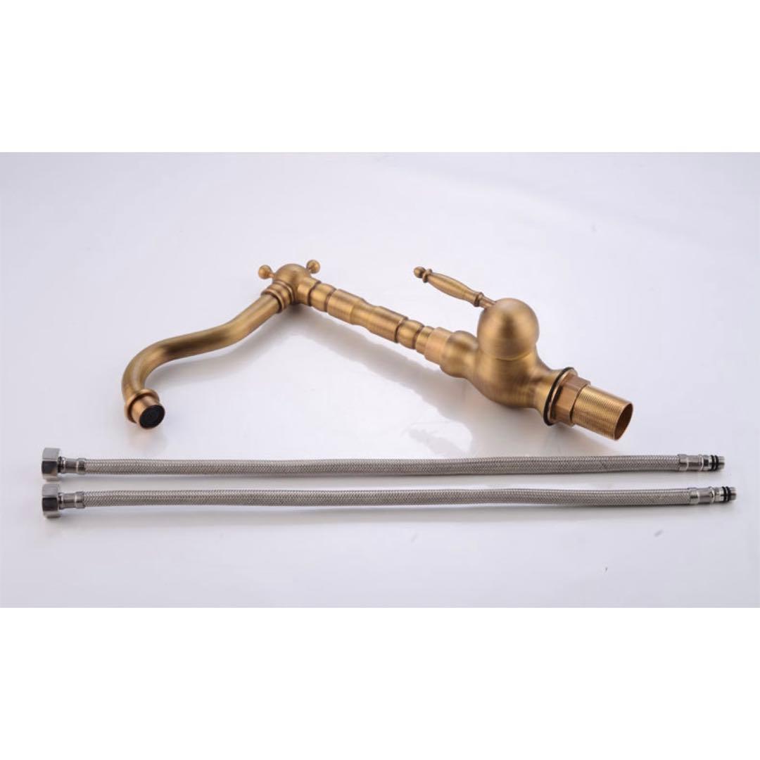 キッチン 洗面用 アンティーク 混合水栓 手洗いボウル 手洗い鉢 蛇口