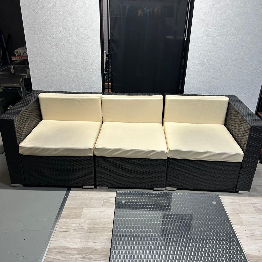 ※1脚のお値段です。ラタン調 リゾート風１人掛けソファ