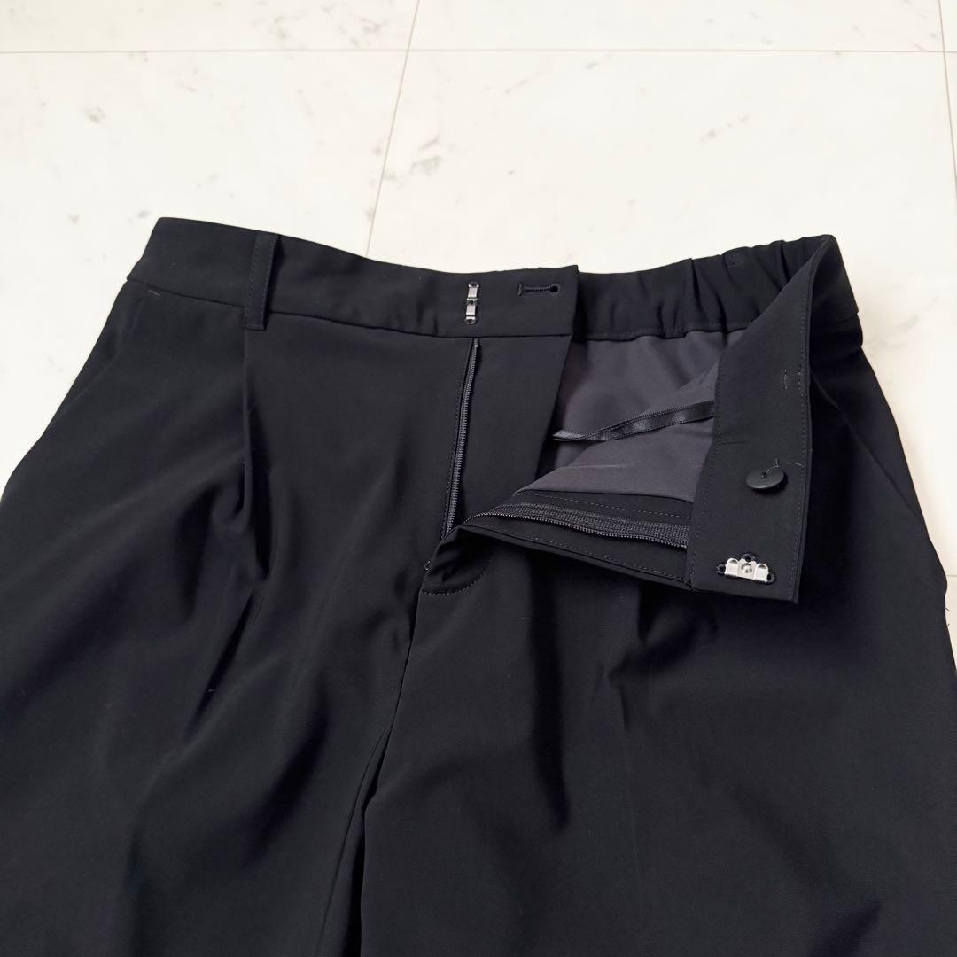 極美品❤️2024　INDIVI インディヴィ　パンツスーツ　ノーカラー　黒