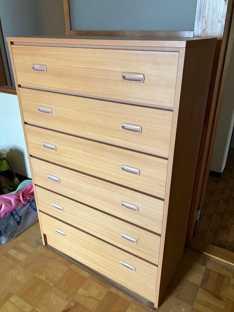 6段タンス　ナチュラルウッド