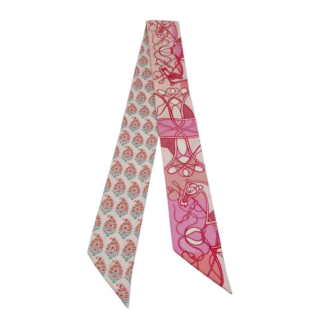 ⭐️良品⭐️ エルメス ツイリー 鞭・ブロック スカーフ ピンク