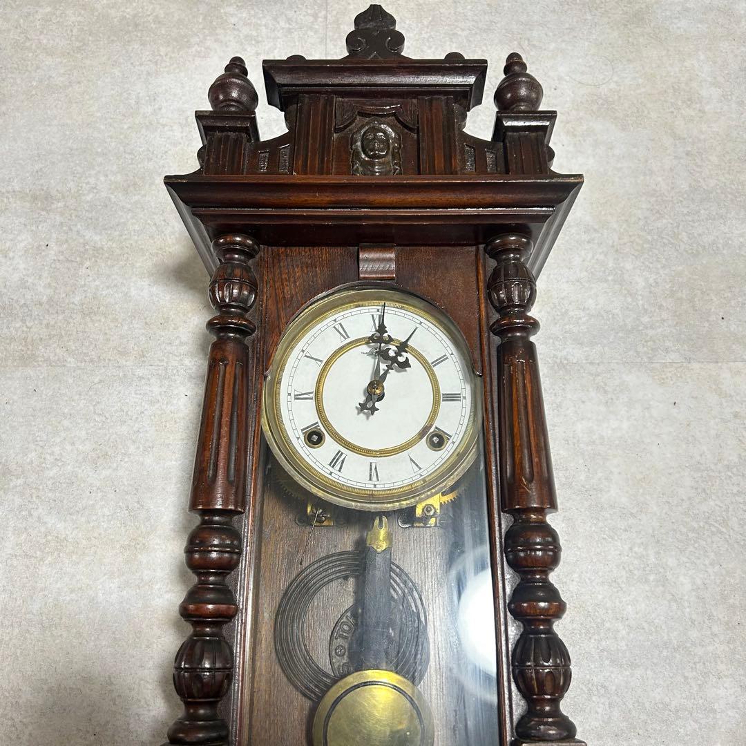 希少 掛時計　柱時計 ゼンマイ式 ボンボン時計　レトロ　アンティーク　稼動品