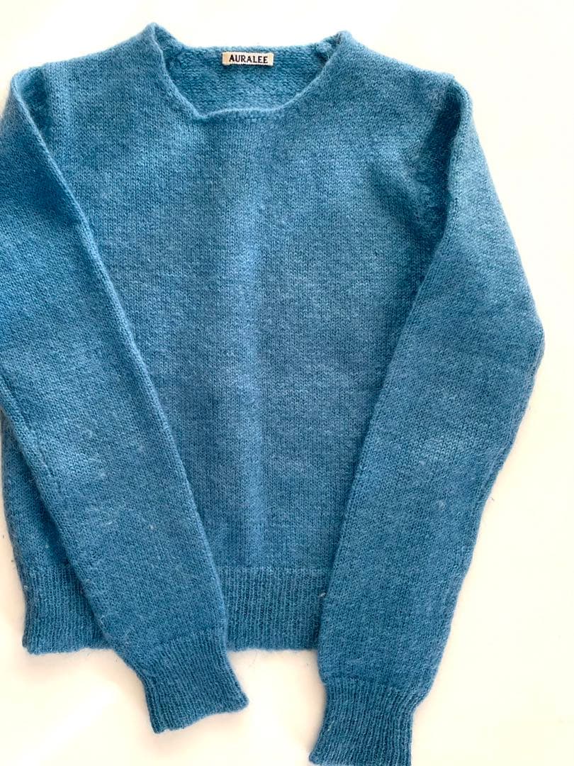 ピナプ様　AURALEE クルーネック モヘアセーター ブルー