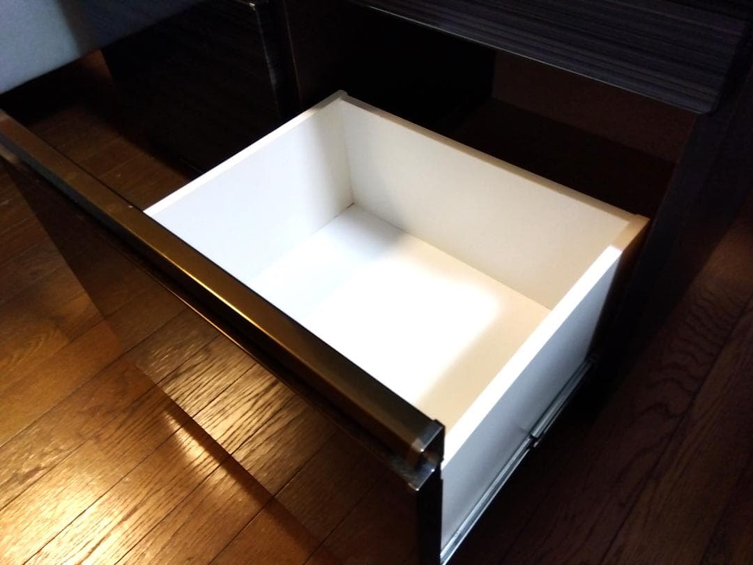 キッチンボード カップボード 鏡面仕上げ 高さ184cm ダークブラウン 美品