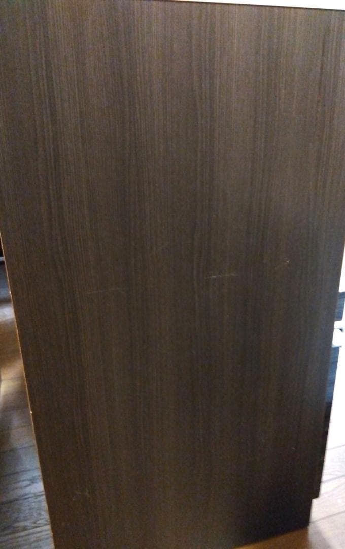 キッチンボード カップボード 鏡面仕上げ 高さ184cm ダークブラウン 美品