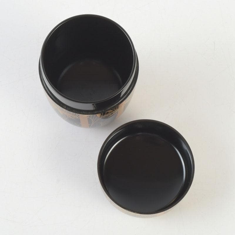 茶道具　山内幸男　号漆峰　竹林蒔絵　細棗　共布共箱　V　9778