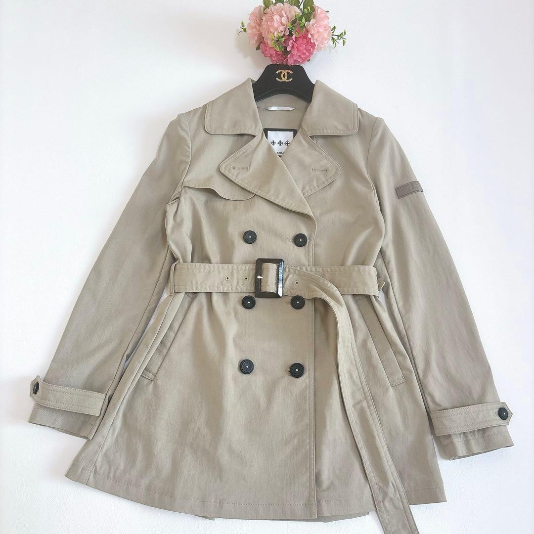 美品☆タトラス ダブルトレンチコート ベージュ ショート丈 ベルト付き sサイズ