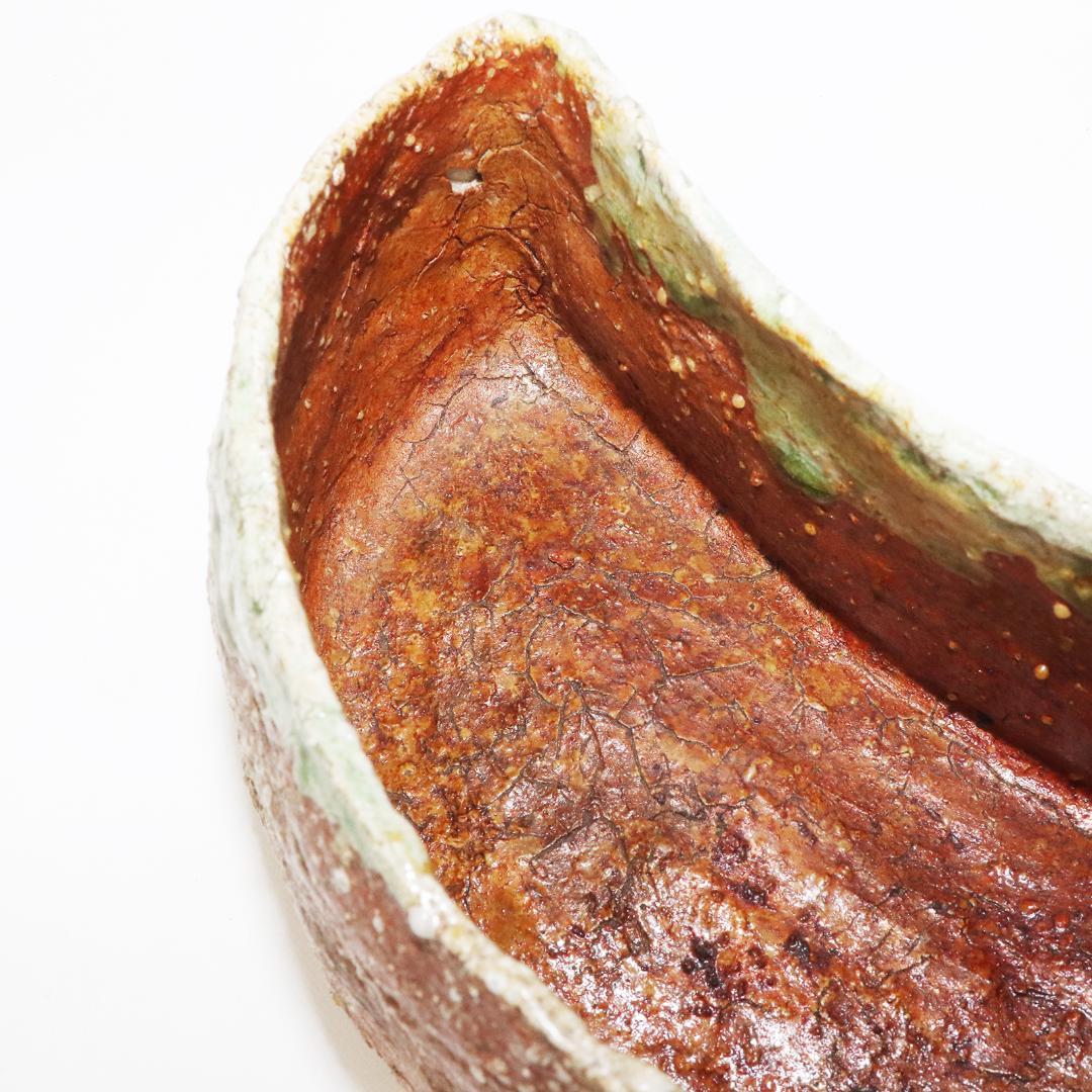 三日月形 水指 木蓋 茶道具 水差し 信楽焼