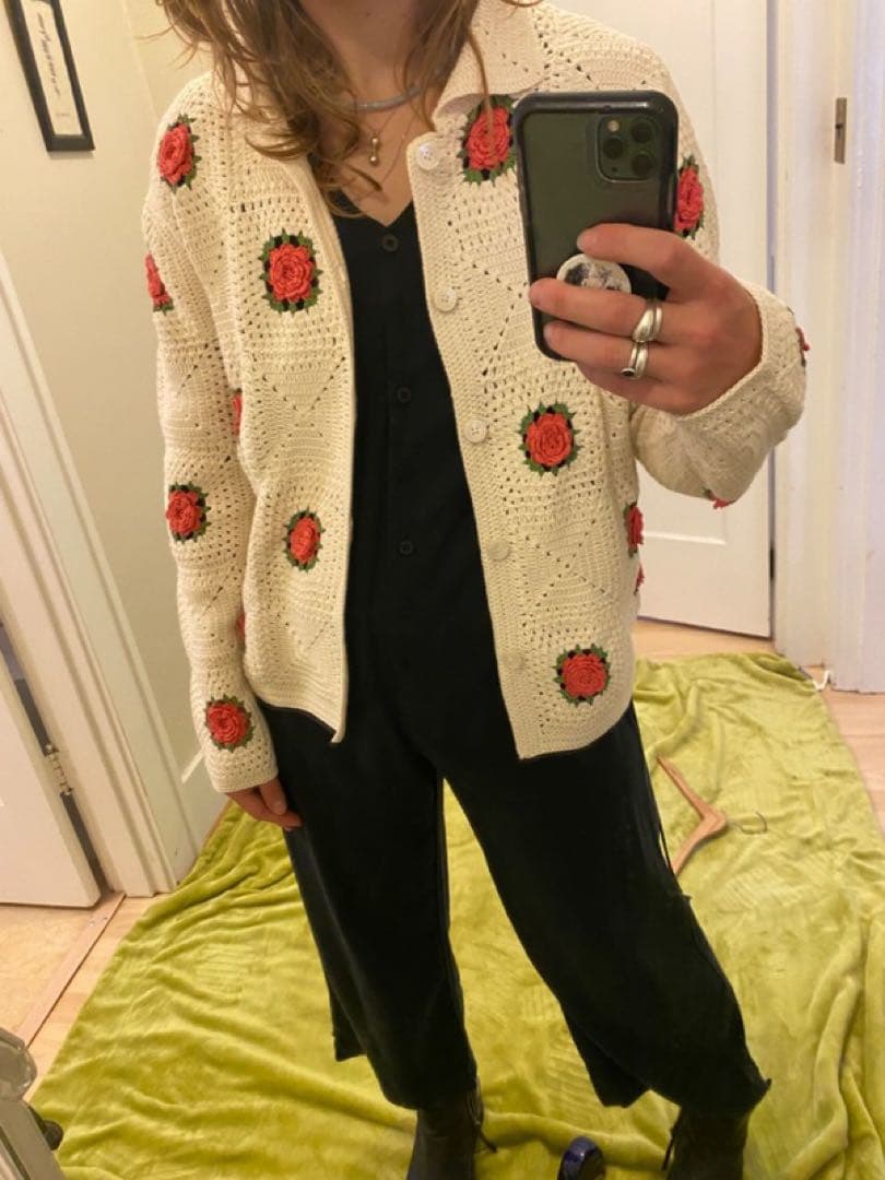 トップス BODE crochet rosette cardigan