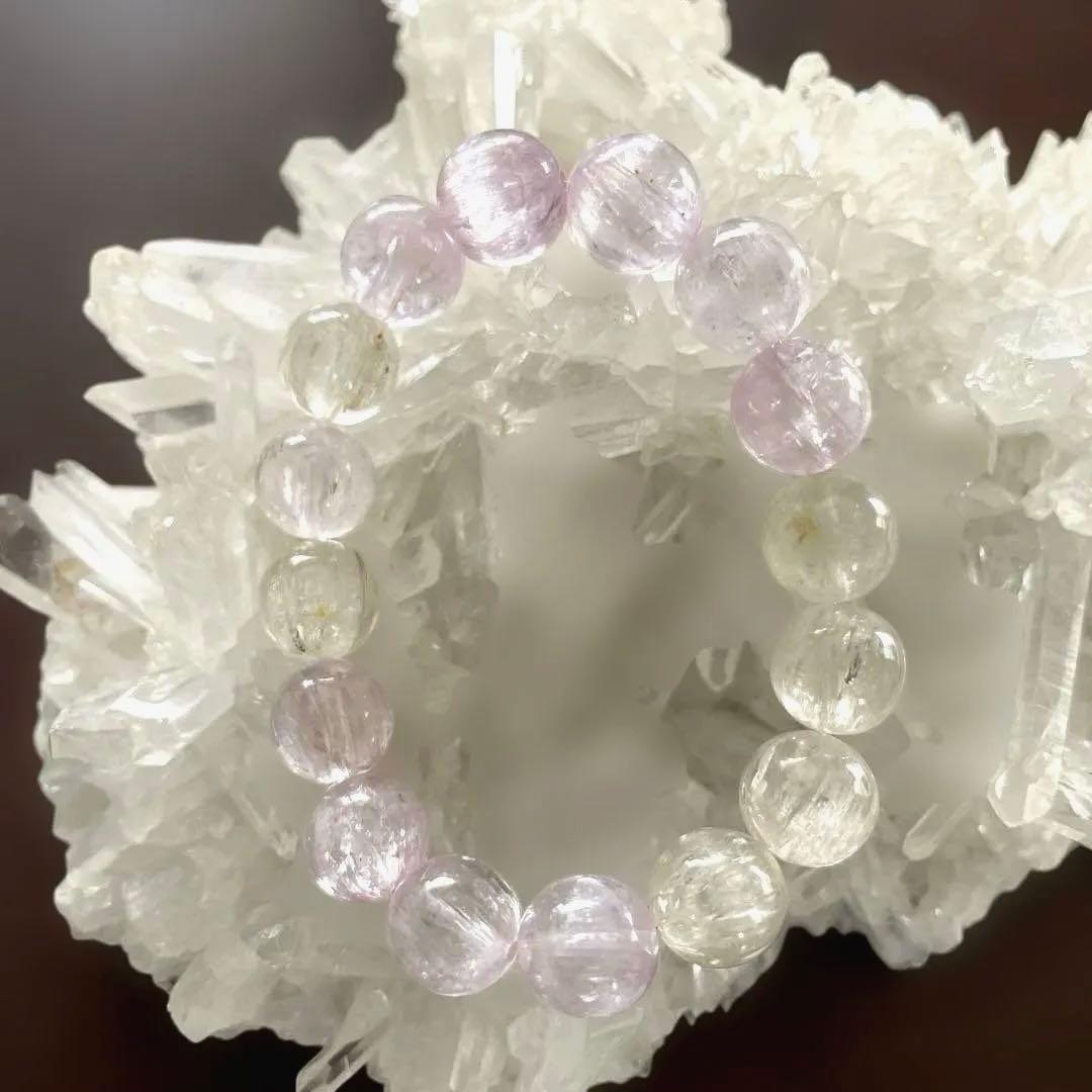 クンツァイトAAA 宝石質10mmブレスレット キャッツアイ効果抜群❗️天然石