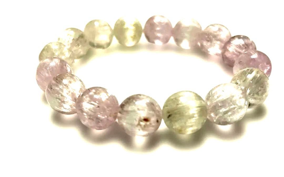 クンツァイトAAA 宝石質10mmブレスレット キャッツアイ効果抜群❗️天然石