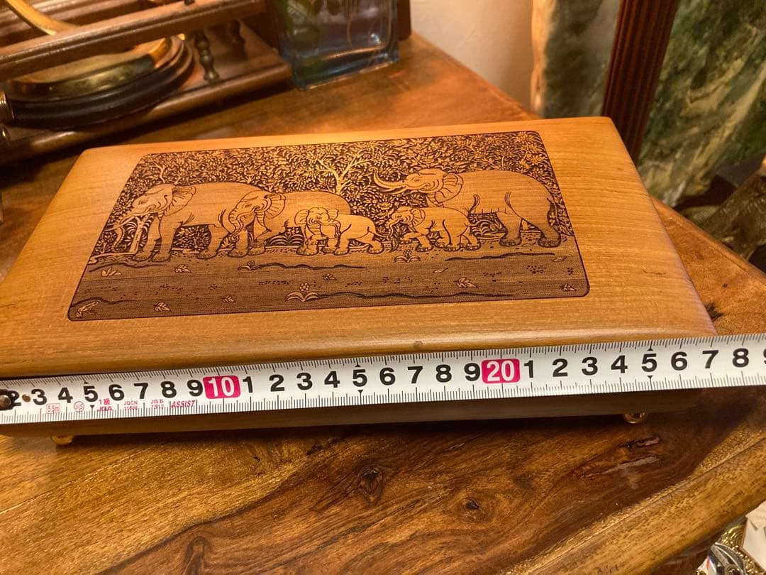 象の彫刻 木製オルゴール99 Products 象の置物セット