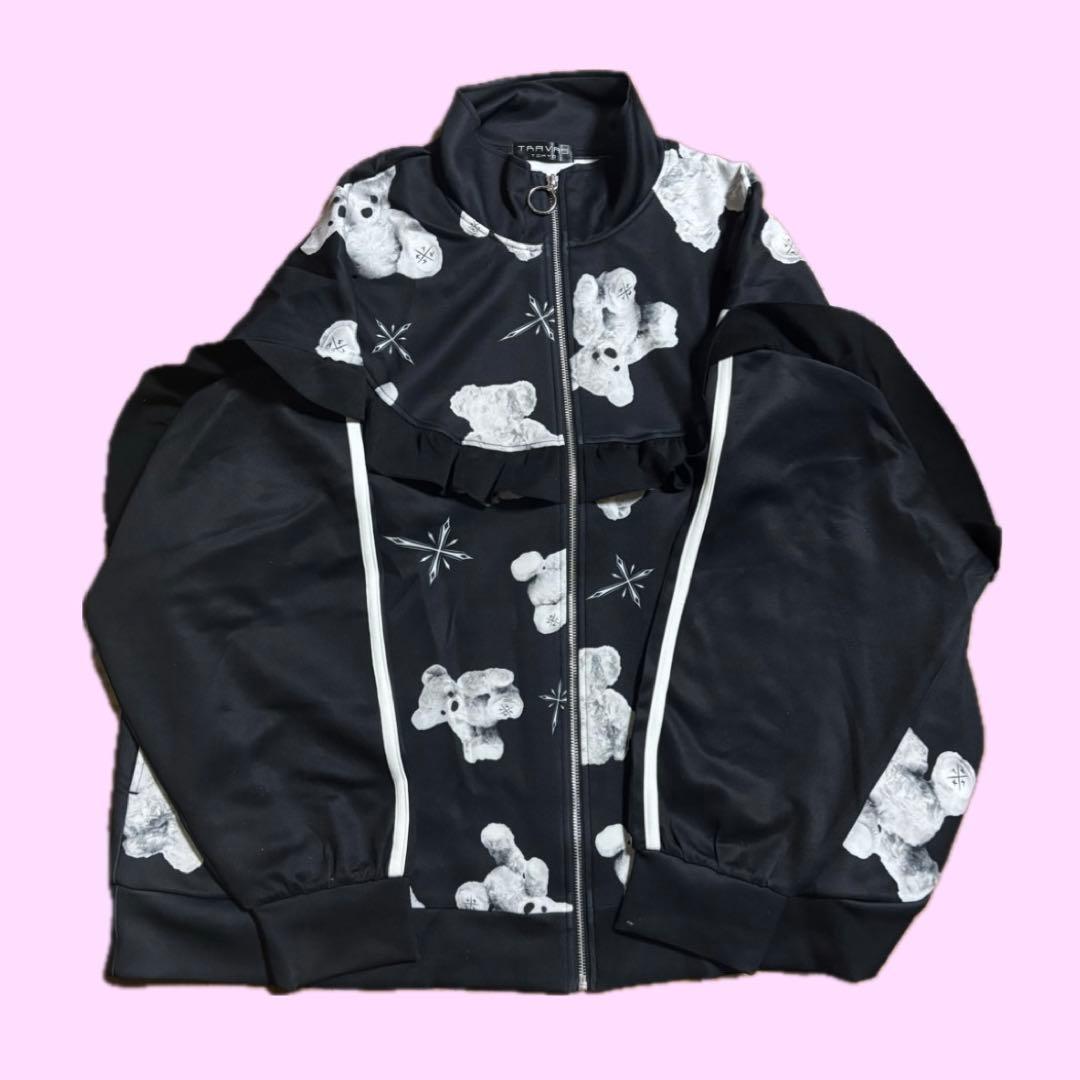 【TRAVAS TOKYO】くま総柄フリルトラックジャケット