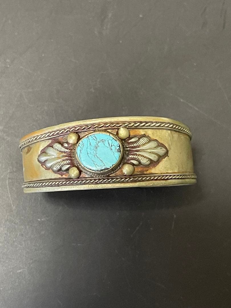 〔bangle〕ターコイズ石　シルバー カフバングル