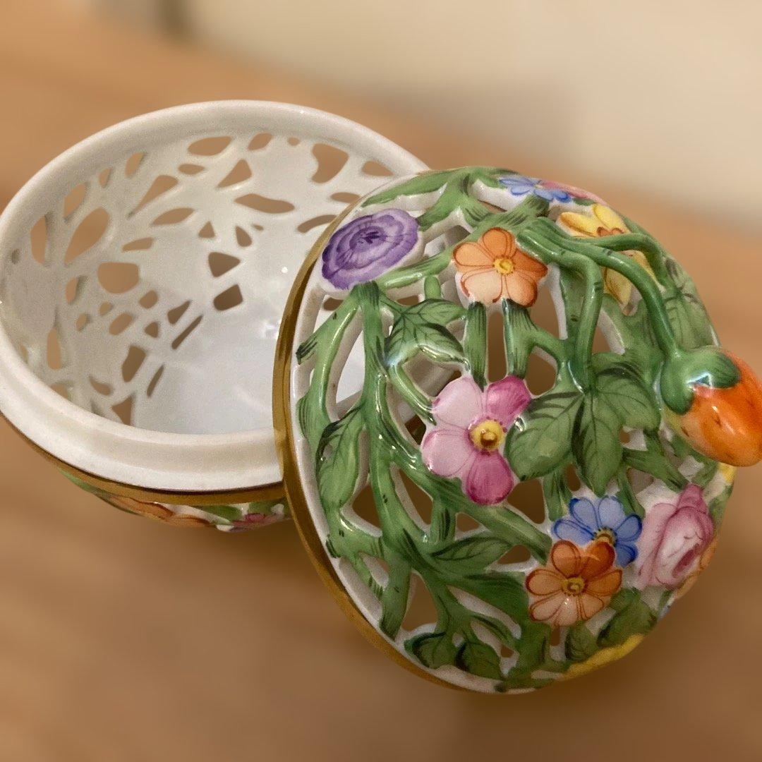 HEREND ヘレンド ファンタジーシリーズ 透かしボンボニエール