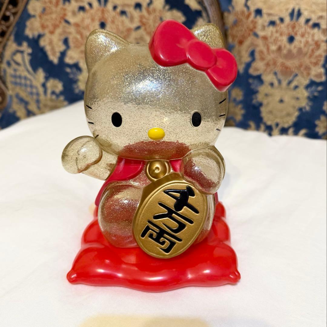 超希少 ハローキティ 招き猫 千万両 貯金箱 レア レトロ スケルトン 人形