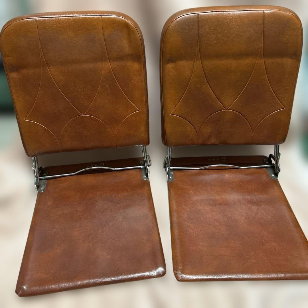 ① 座椅子 折りたたみ 3段階 昭和レトロ 昭和 レトロ 座敷 2個セット