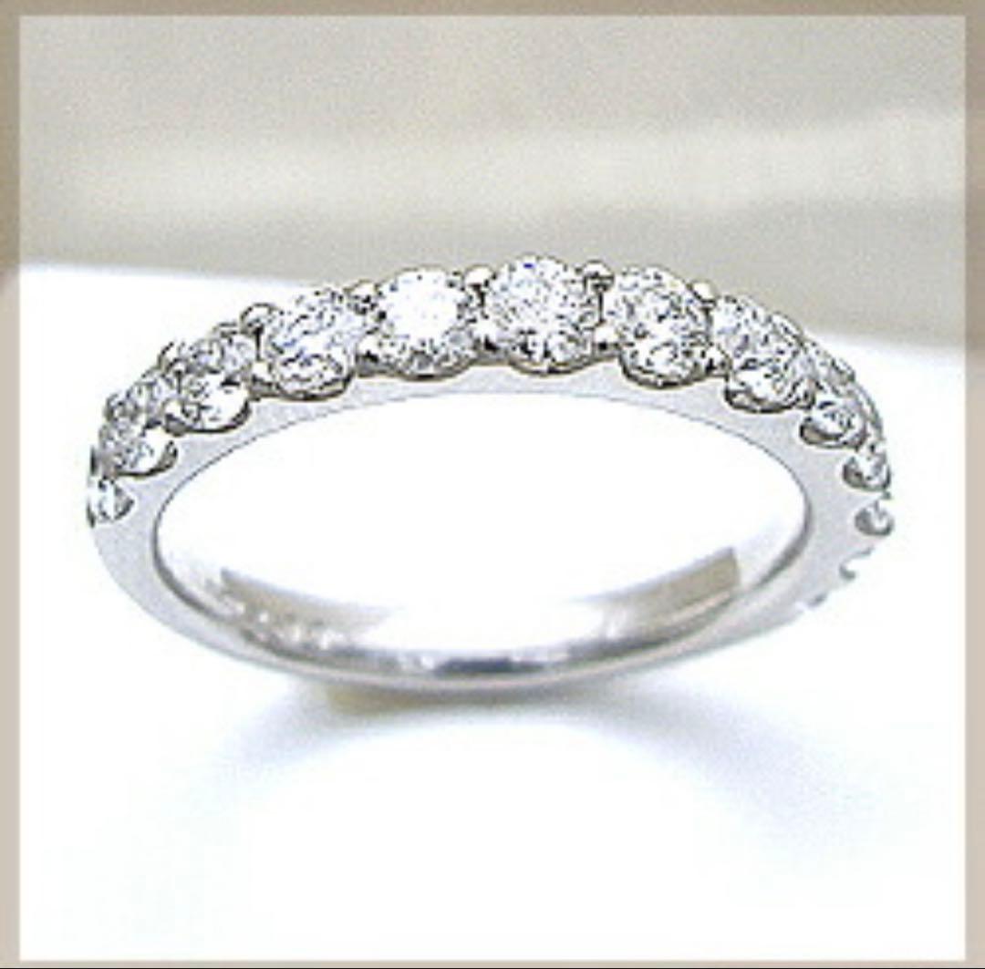 pt900【1.0ct】ダイヤモンド ハーフエタニティリング 12号