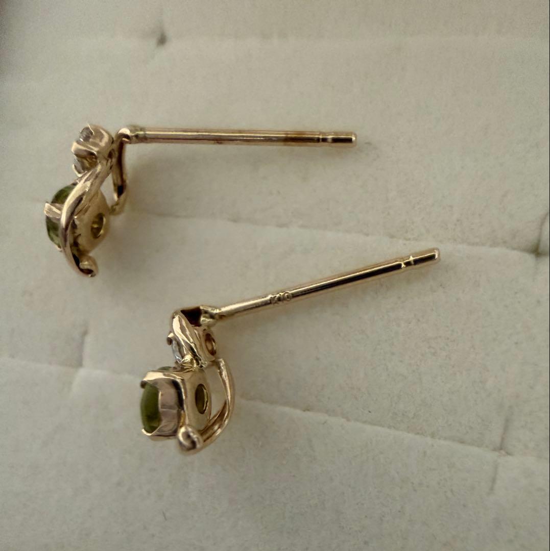 ジュエリーTSUTSUMI K10イエローゴールド　ペリドット ピアス