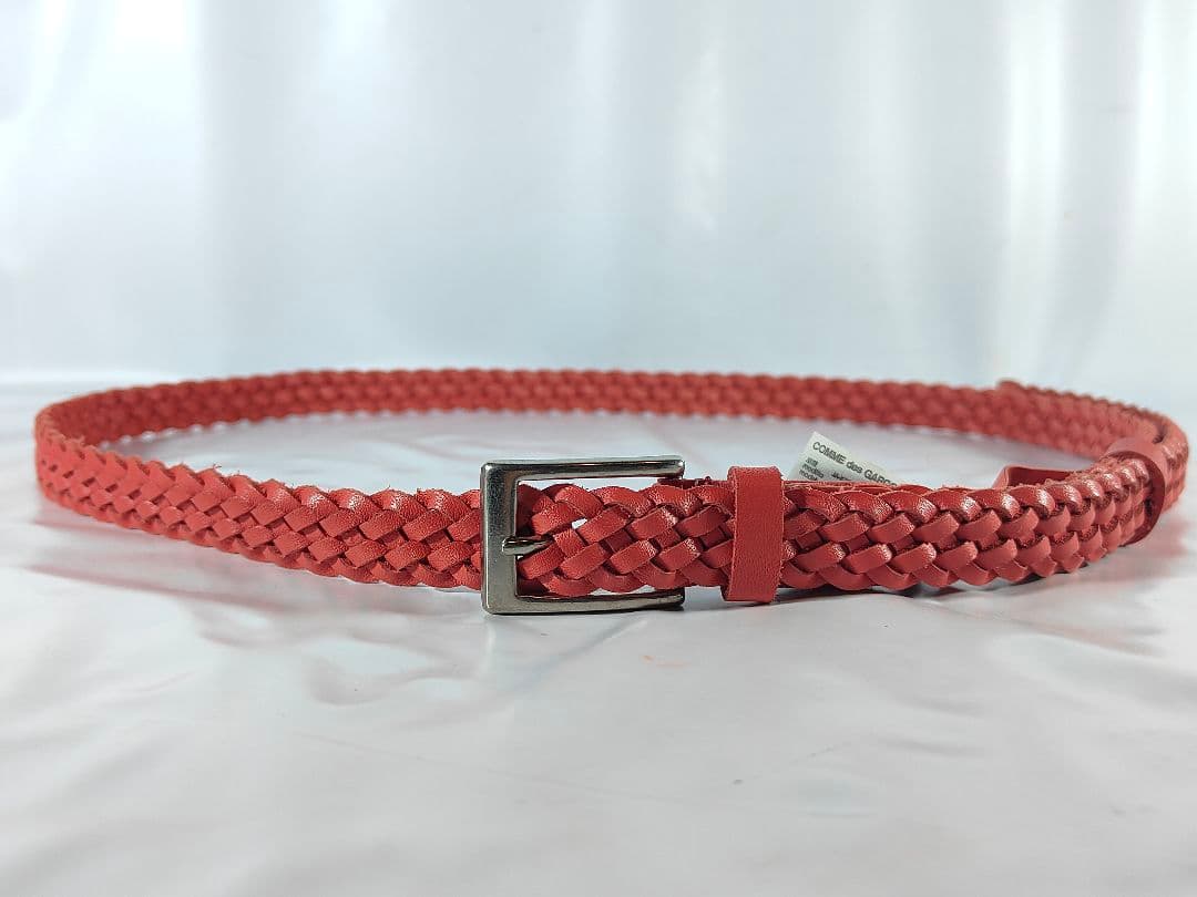 【美品】JUNYA WATANABE CDG　高級編込みドレスベルト　本革正規品