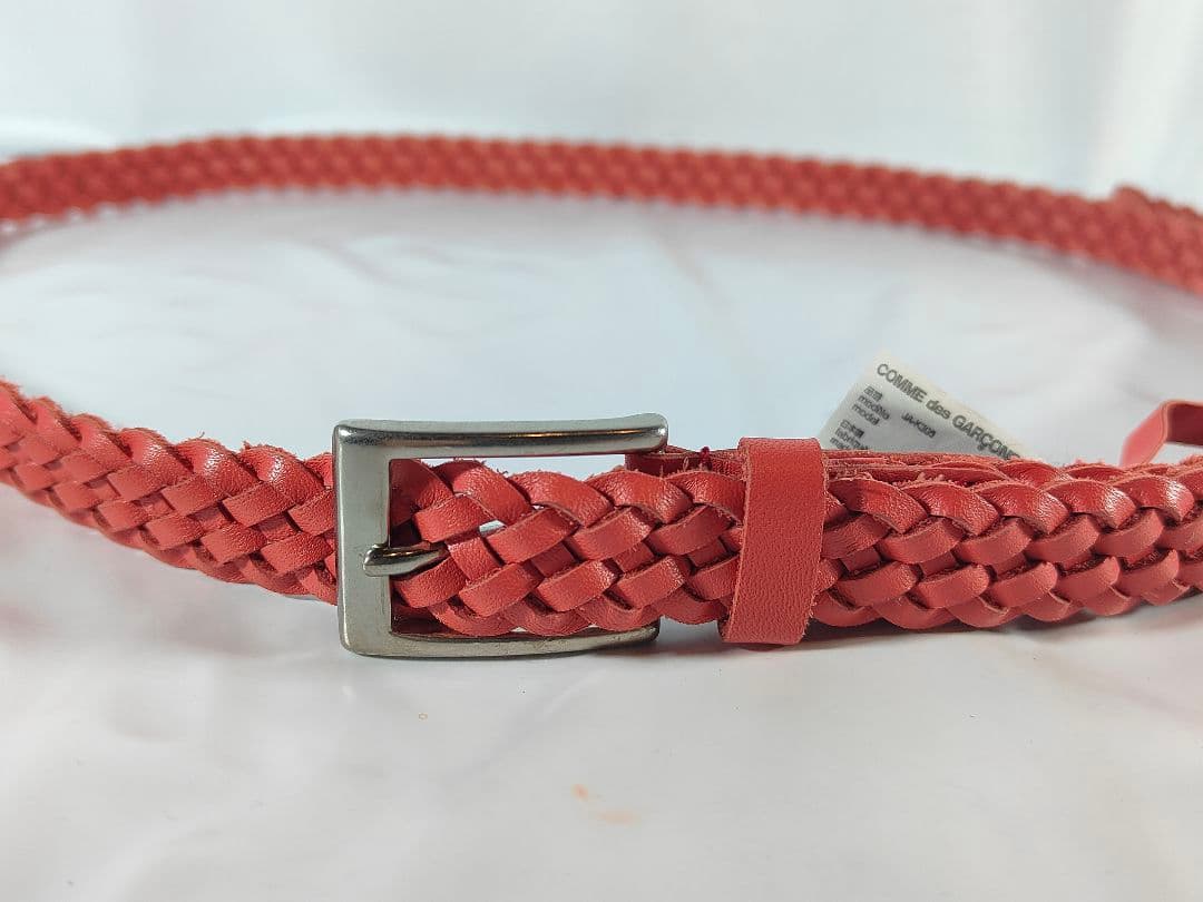 【美品】JUNYA WATANABE CDG　高級編込みドレスベルト　本革正規品