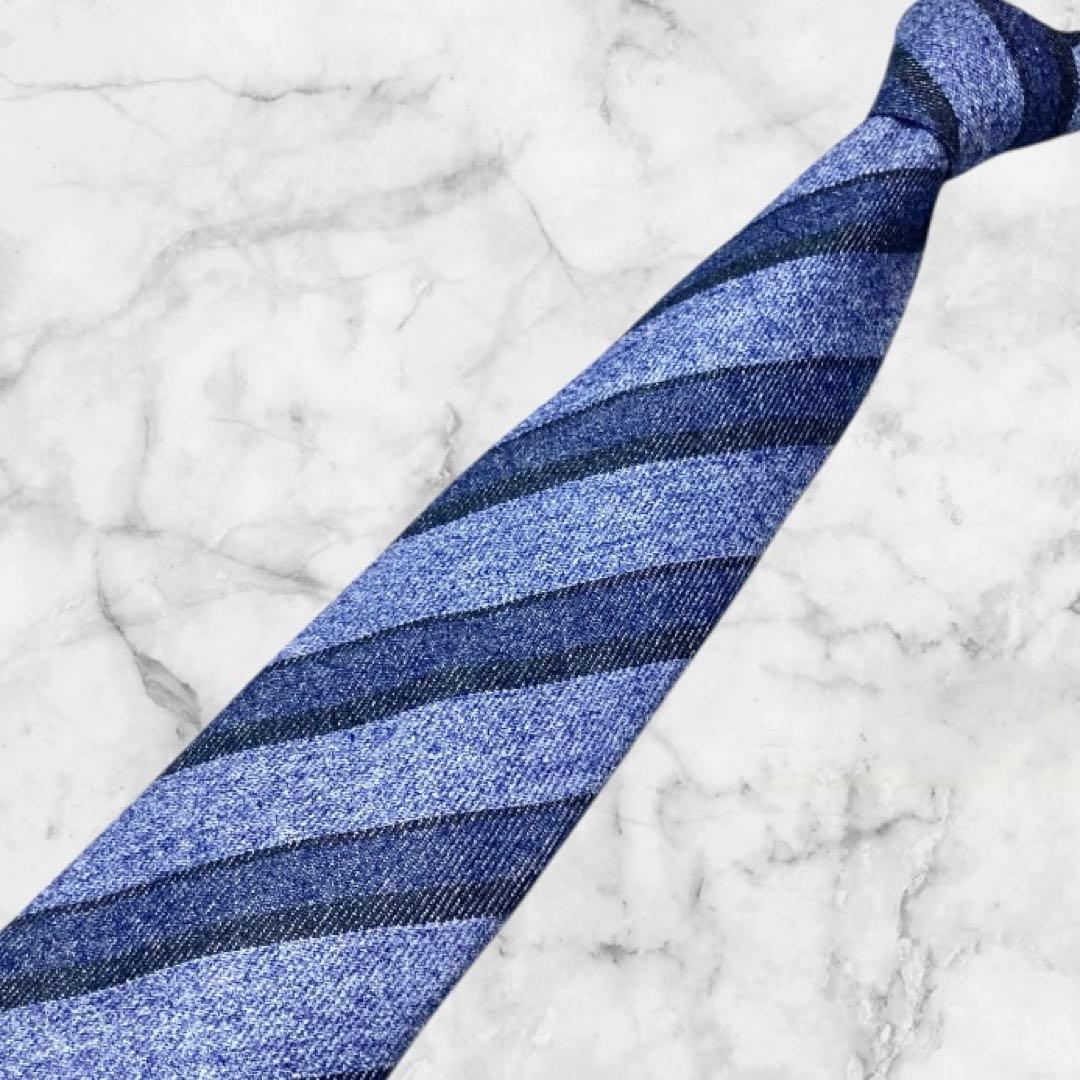 FRANCO BASSI/フランコバッシ ネクタイ ネイビー ストライプ