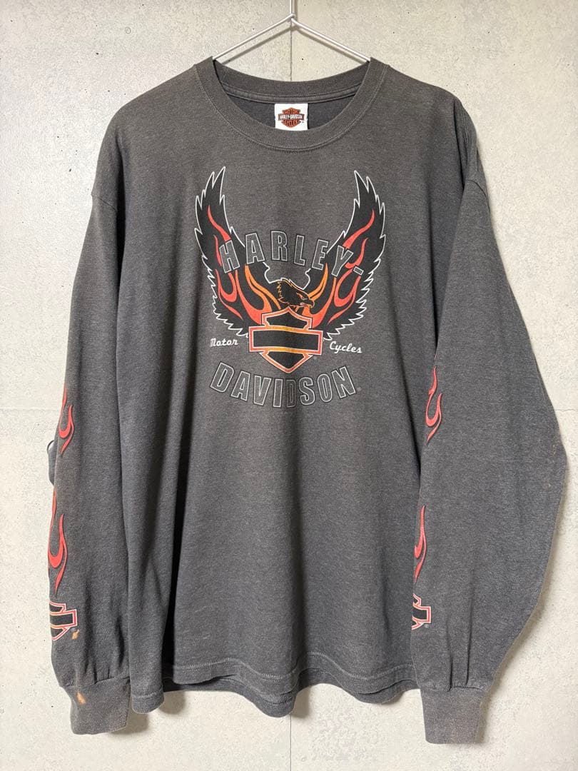 ハーレーダビッドソン ロンT 袖フレイム XL ヴィンテージ