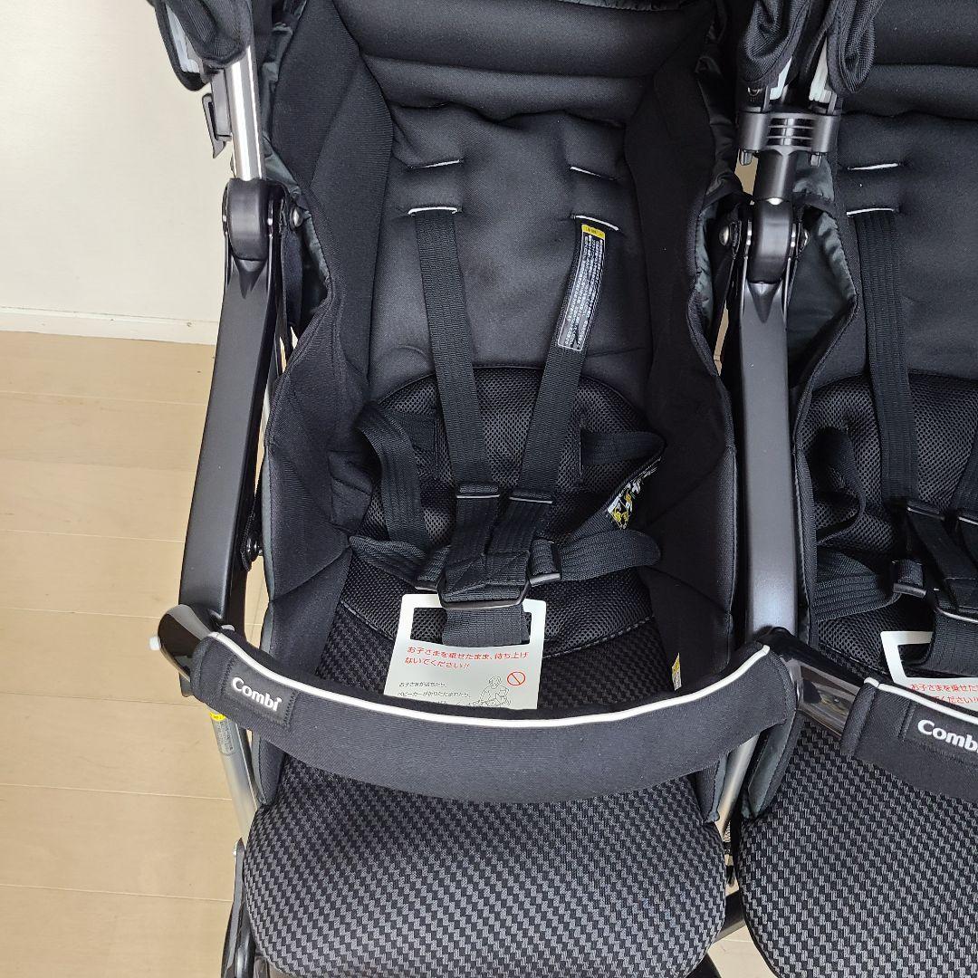 【美品】コンビ Combi ベビーカー ツインスピン ブラック 双子 2人乗り