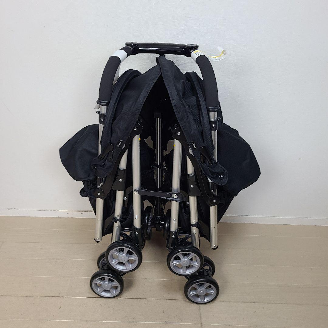 【美品】コンビ Combi ベビーカー ツインスピン ブラック 双子 2人乗り