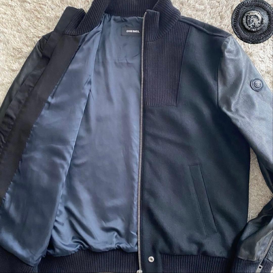 極美品✨DIESEL ディーゼル レザージャケット ブルゾン 切替 Mサイズ相当