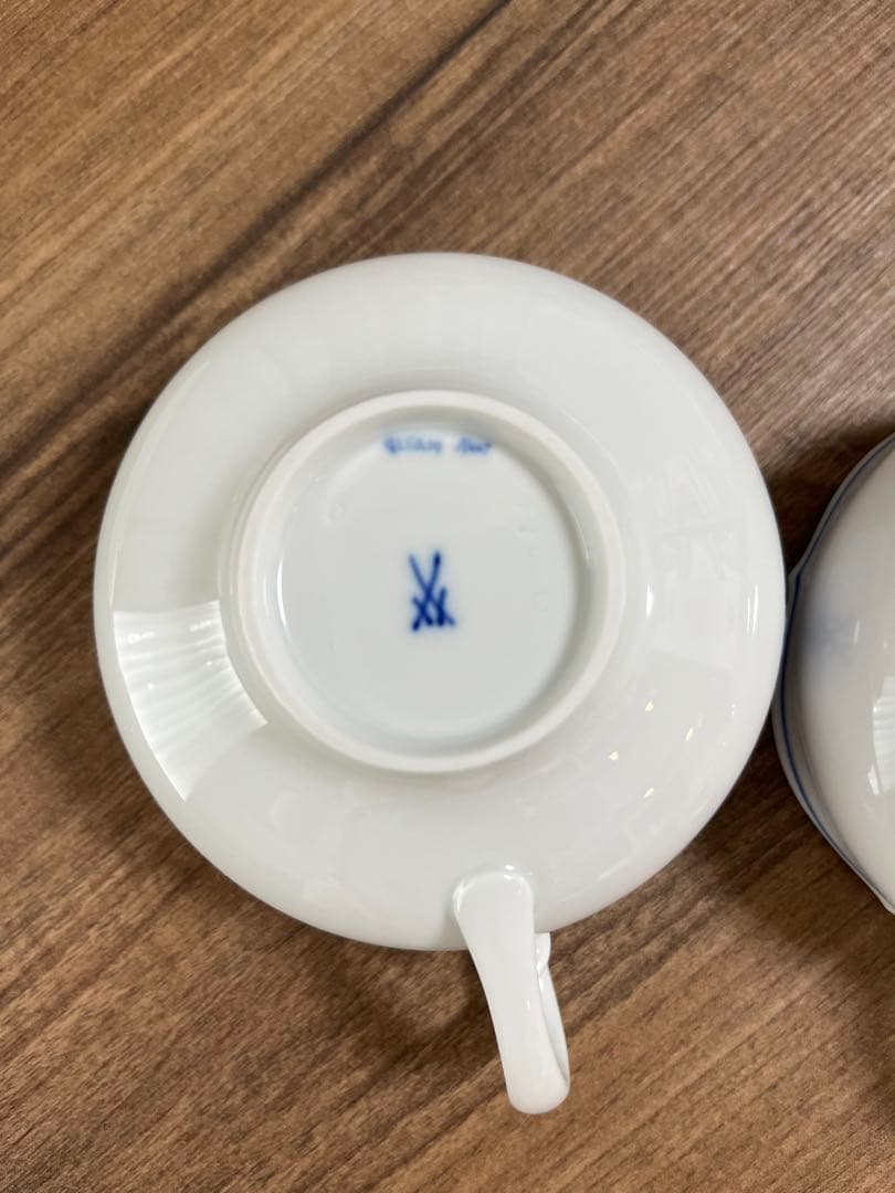 マイセン 剣マーク C＆S 2客 / プレート 2枚 / ホワイトレリーフ1枚