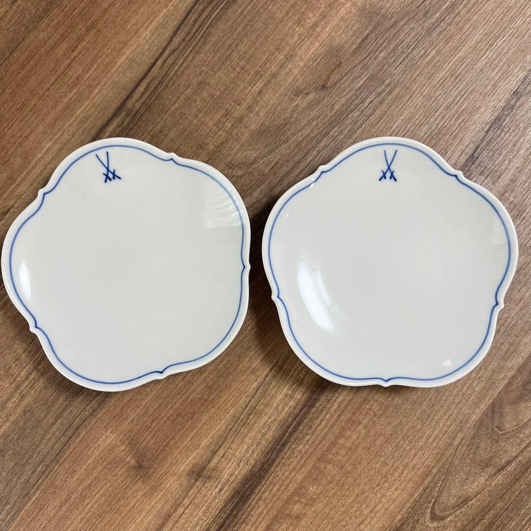 マイセン 剣マーク C＆S 2客 / プレート 2枚 / ホワイトレリーフ1枚