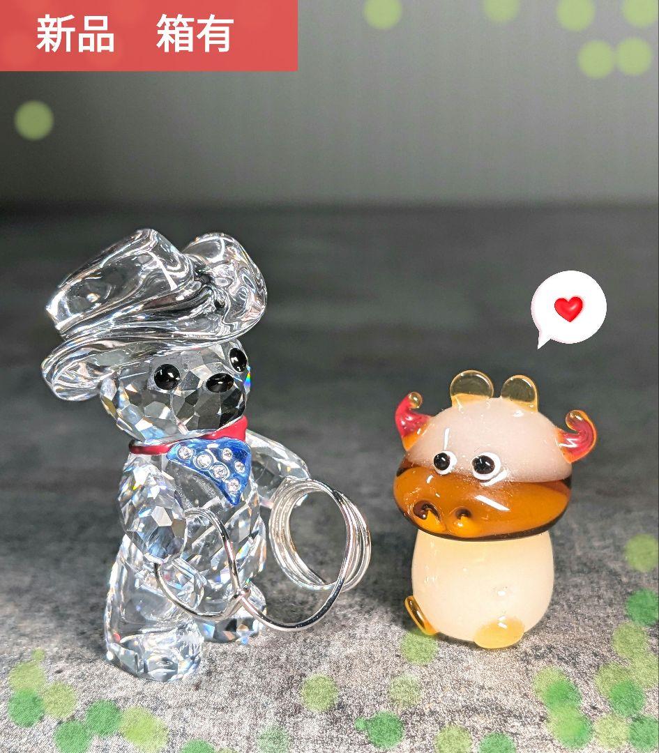 レア　スワロ　カウボーイ　牛セット　Swarovski　883413　クリスベア